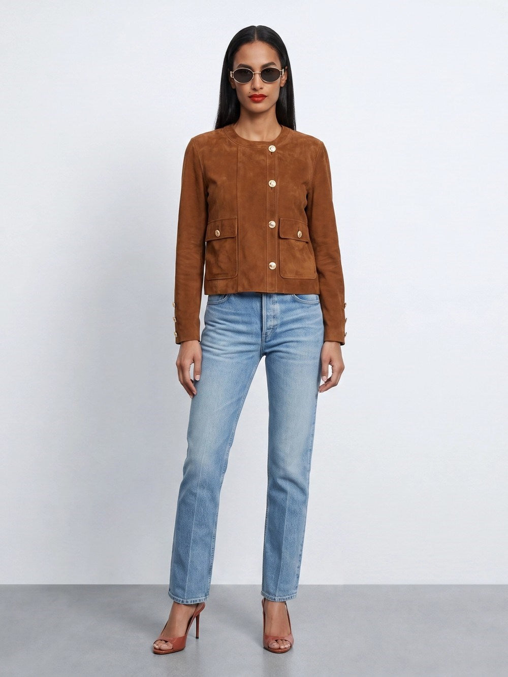 Saint Laurent Saint Laurent Women Straight Jeans In Authentic Medium Blue Denim