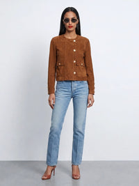 Saint Laurent Saint Laurent Women Straight Jeans In Authentic Medium Blue Denim