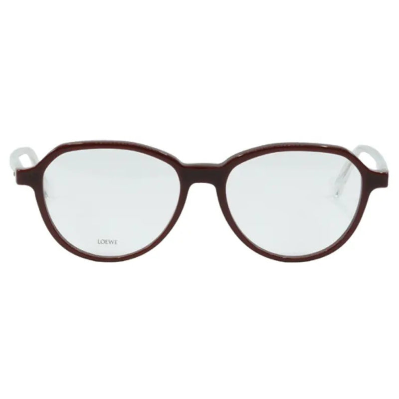 Loewe Eyeglasses Round Full Rim, Brick Frame and Clear Demo Lenses Lens LW50010U068