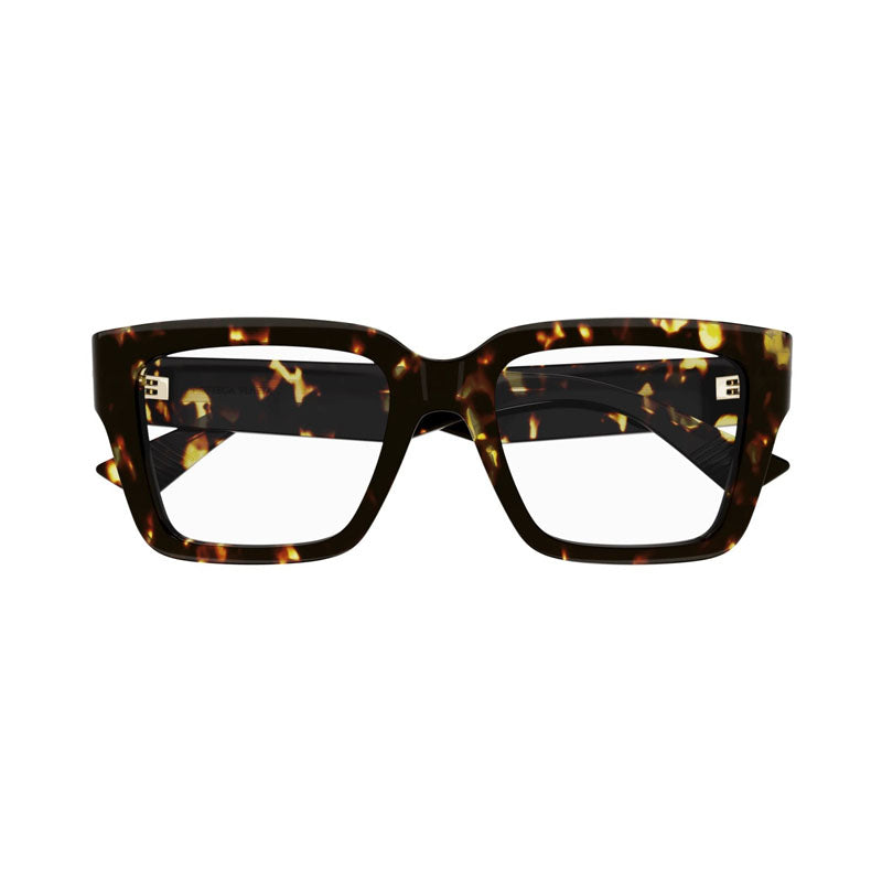 Bottega Veneta Bottega Veneta Eyeglasses Square Full Rim, Black Frame and Clear Demo Lenses Lens BV1153O005