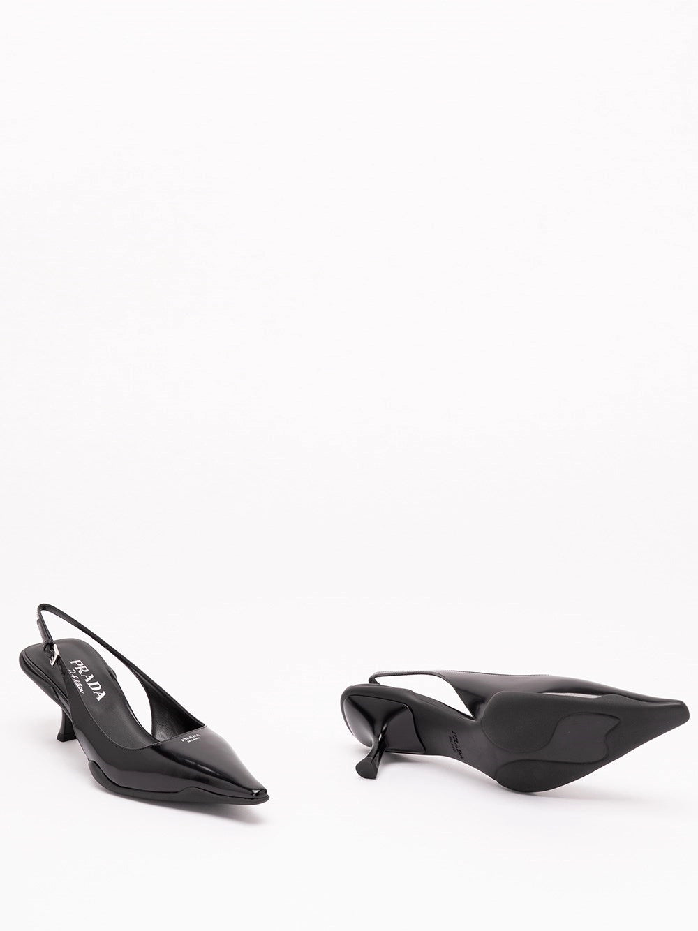Prada Women Brushed Leather Slingback Pumps