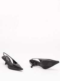 Prada Women Brushed Leather Slingback Pumps