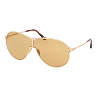 Tom Ford Sunglasses Aviator Full Rim, Shiny Rose Gold Frame and Roviex Gradient Lens FT117428K