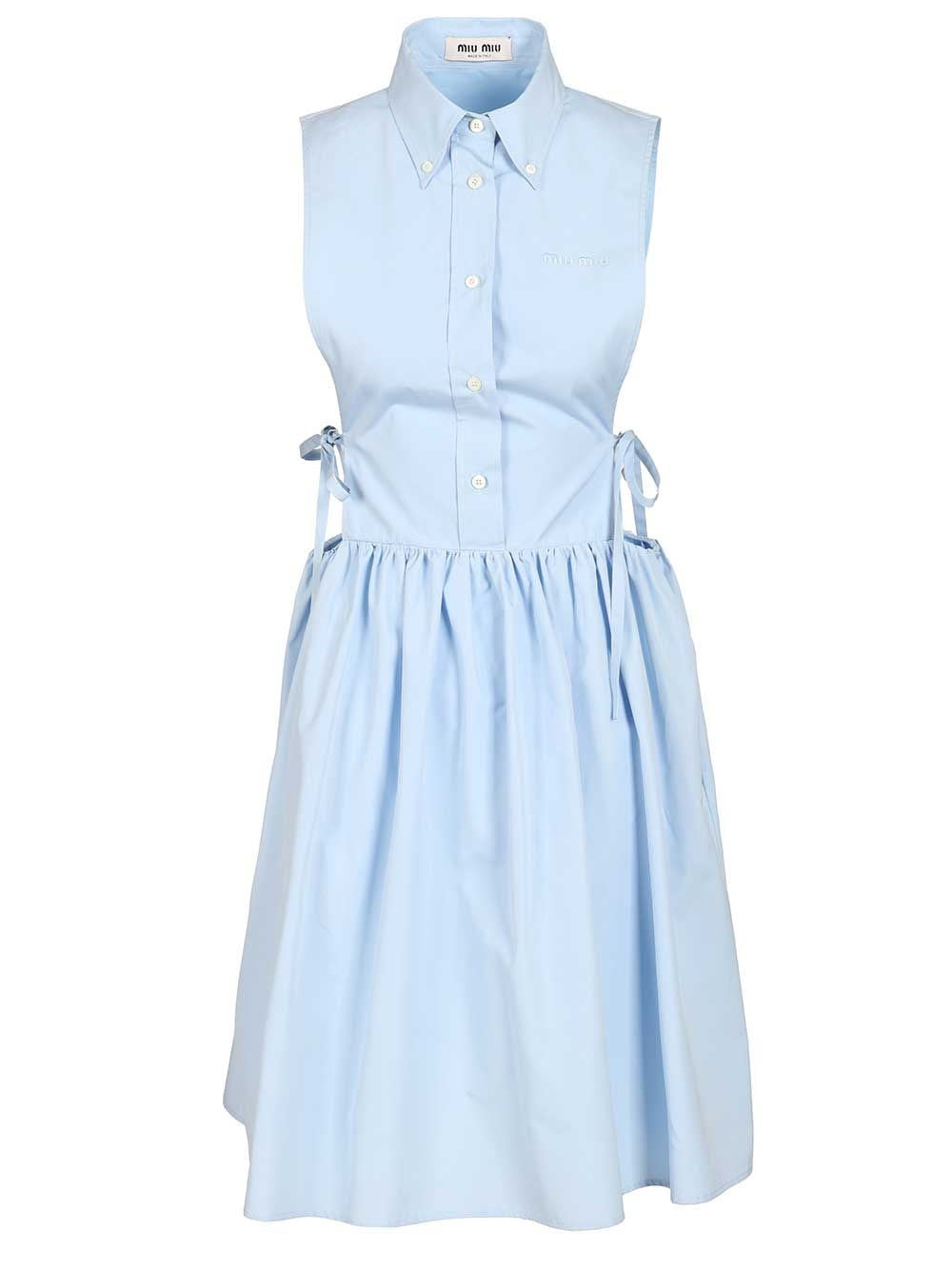 Miu Miu Women Sleeveless Poplin Dress