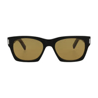 Saint Laurent Sunglasses Square Full Rim, Transparent Frame and Green Lens SL402008