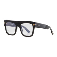 Tom Ford Tom Ford Eyeglasses Square Full Rim, Shiny Black Frame and Clear/Blue-Light Block Lenses Lens FT0847001
