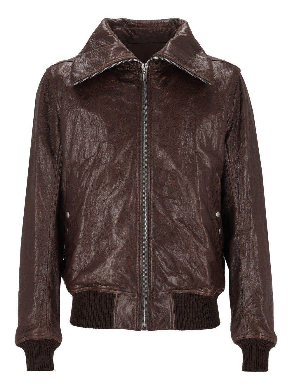 Rick Owens Men Dracuflight Leather Blouson Jacket