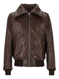 Rick Owens Men Dracuflight Leather Blouson Jacket