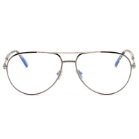 Tom Ford Tom Ford Eyeglasses Aviator Full Rim, Shiny Rose Gold Frame and Clear Blue Light Block Lenses Lens FT5829-B028