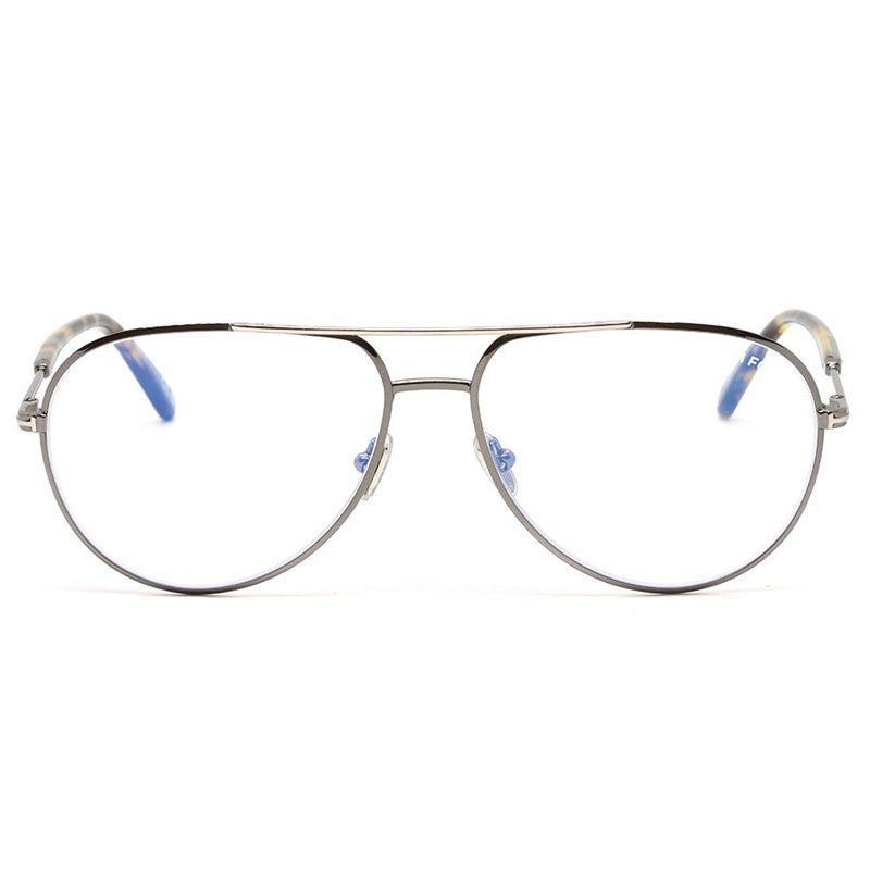 Tom Ford Tom Ford Eyeglasses Aviator Full Rim, Shiny Rose Gold Frame and Clear Blue Light Block Lenses Lens FT5829-B028