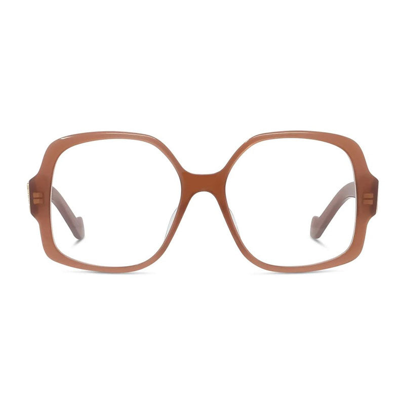 Loewe Eyeglasses Square Full Rim, Shiny Red Frame and Clear Demo Lens Lens LW50051I066