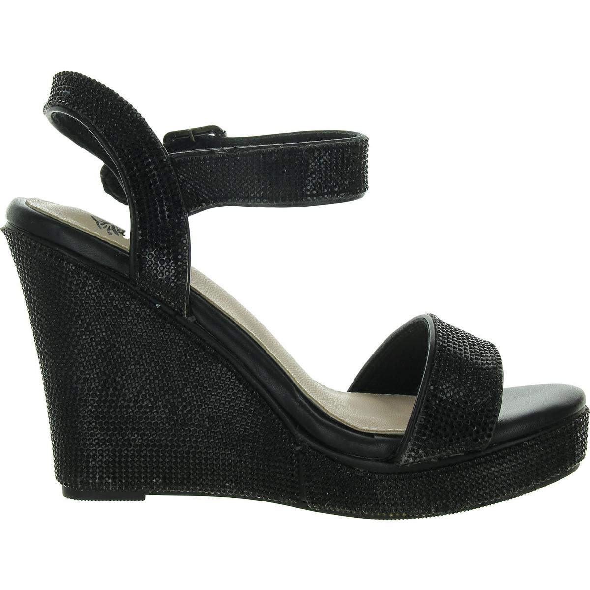 Betty Womens Faux Leather Wedge Slingback Sandals