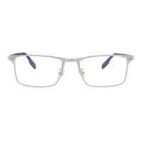 Montblanc Eyeglasses Rectangle Full Rim, Silver Frame and Clear Demo Lens Lens MB0187O002