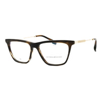 Victoria Beckham Victoria Beckham Eyeglasses Rectangle Full Rim, Striped Khaki Havana Frame and Clear Demo Lenses Lens VB2663321