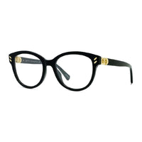 Stella McCartney Eyeglasses Square Full Rim, Black/Gold Frame and Clear Demo Lenses Lens SC50006I001