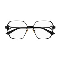 Bottega Veneta Eyeglasses Geometric Full Rim, Black Frame and Clear Demo Lenses Lens BV1224O001