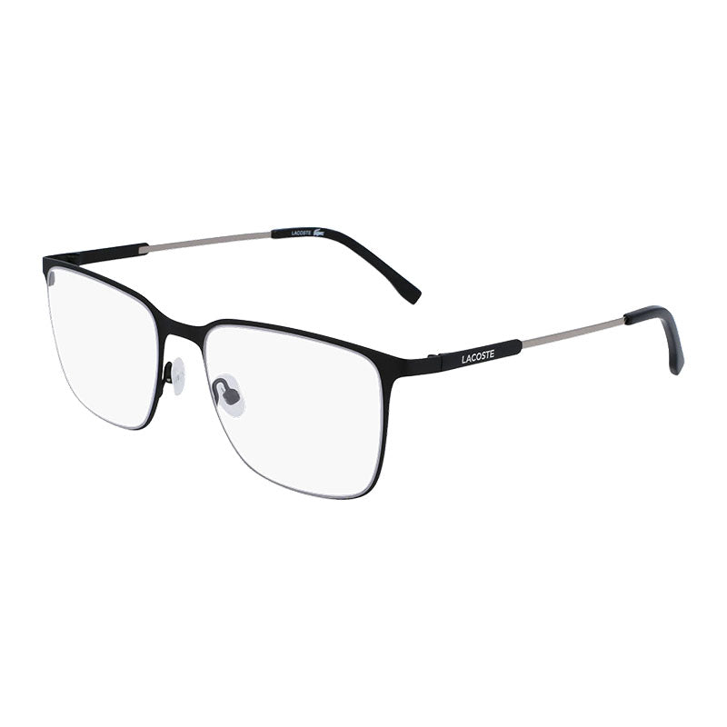 Lacoste Eyeglasses Rectangle Full Rim, Matte Black Frame and Clear Demo Lens Lens L2287N002