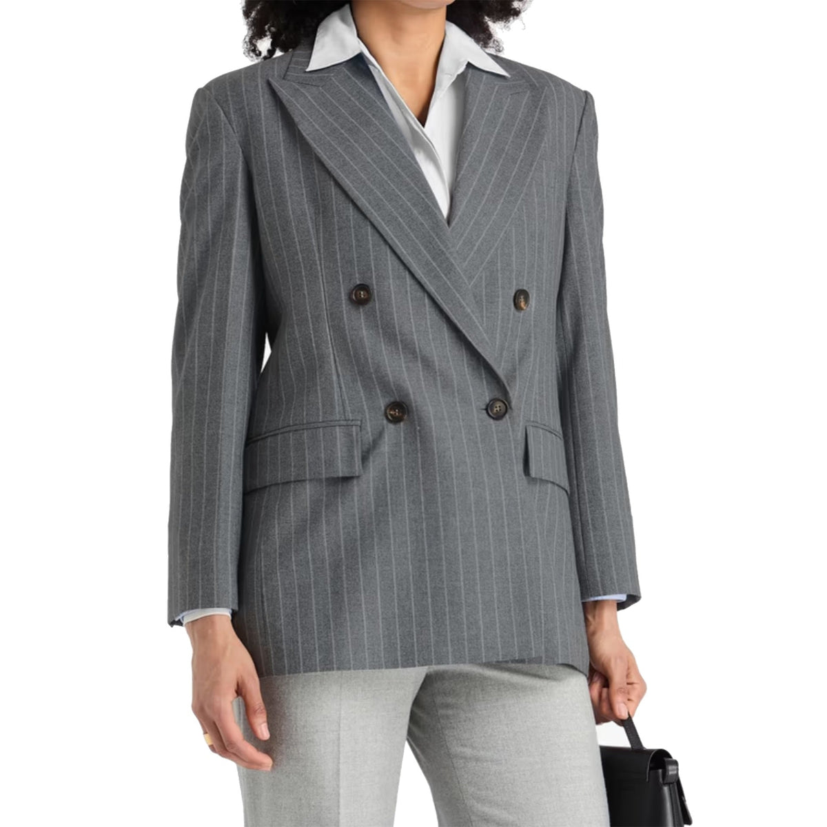 Brunello Cucinelli Brunello Cucinelli Pinstriped Wool Blazer Women