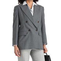 Brunello Cucinelli Brunello Cucinelli Pinstriped Wool Blazer Women