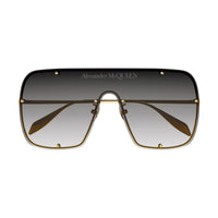 Alexander McQueen Sunglasses Shield Rimless, Gold Frame and Grey Gradient Lens AM0362S003