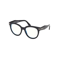 Tom Ford Tom Ford Eyeglasses Oval Full Rim, Shiny Black Frame and Clear/Blue-light Block Lenses Lens FT5987-B001