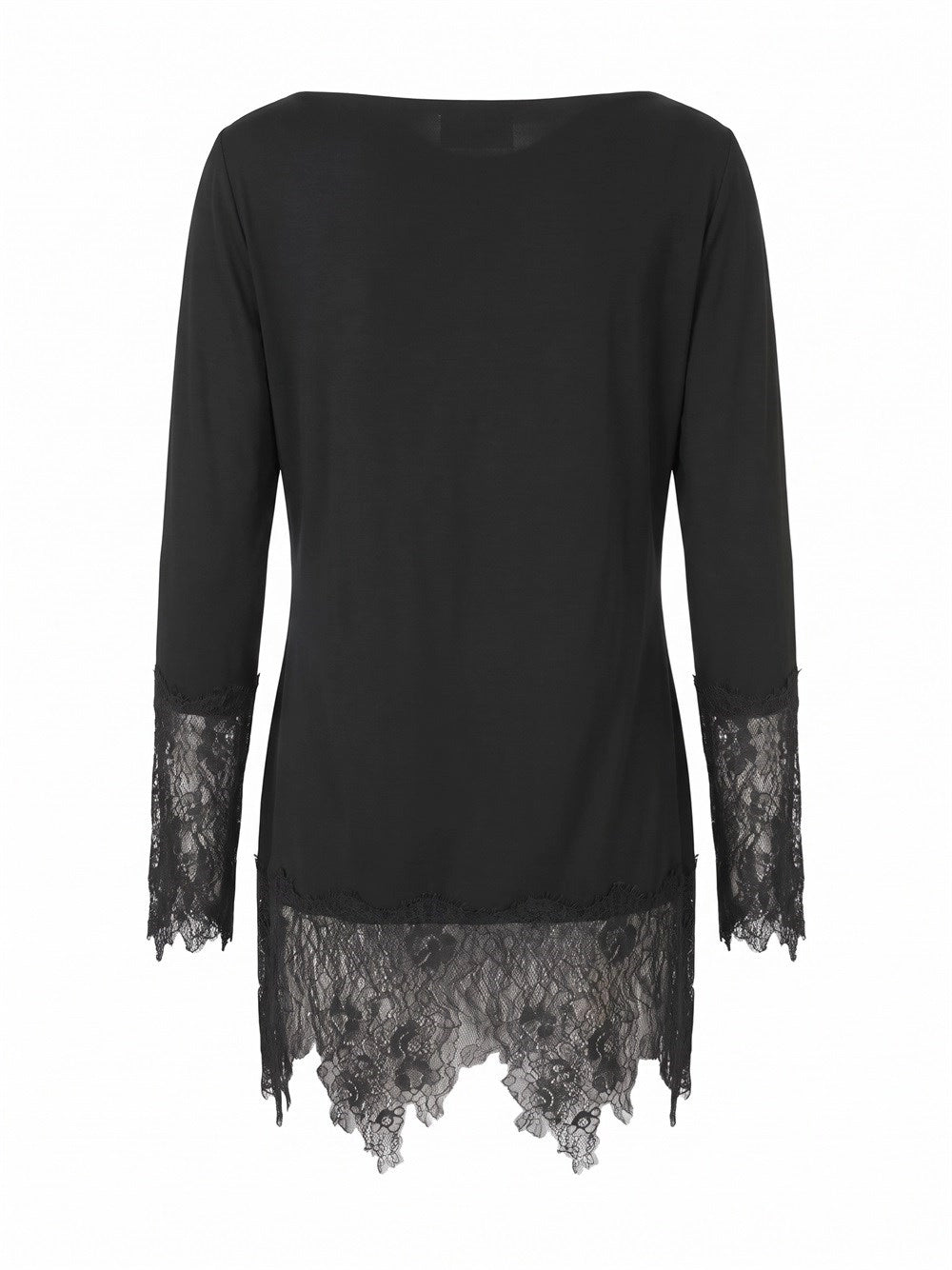 Blumarine Women Jersey Tunic With Lace Ruffles