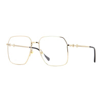 Gucci Gucci Eyeglasses Square Full Rim, Gold Frame and Clear Demo Lenses Lens GG0952O002