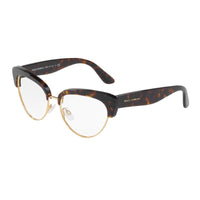 Dolce & Gabbana Eyeglasses Cat Eye Full Rim, Havana Frame and Clear Demo Lens Lens DG3247502