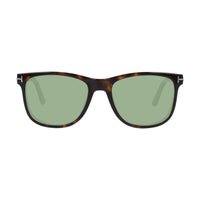 Tom Ford Tom Ford Sunglasses Square Full Rim, Dark Havana Frame and Green Lens FT110452N