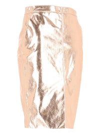 Saint Laurent Women Metallic Leather Pencil Skirt