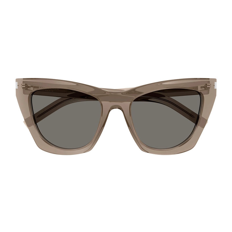Saint Laurent Sunglasses Cat Eye Full Rim, Black with Pink Havana Frame and Black Lens SL214KATE009