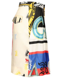 Celine Women Printed Silk Twill Shorts