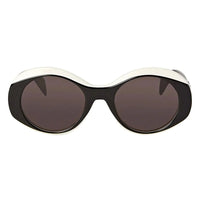 Palm Angels Sunglasses Round Full Rim, Black/White Frame and Grey Lens PERI027SDOYLE0107