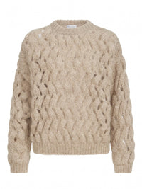 Brunello cucinelli Brunello Cucinelli Women Dazzling Zigzag Cables Sweater
