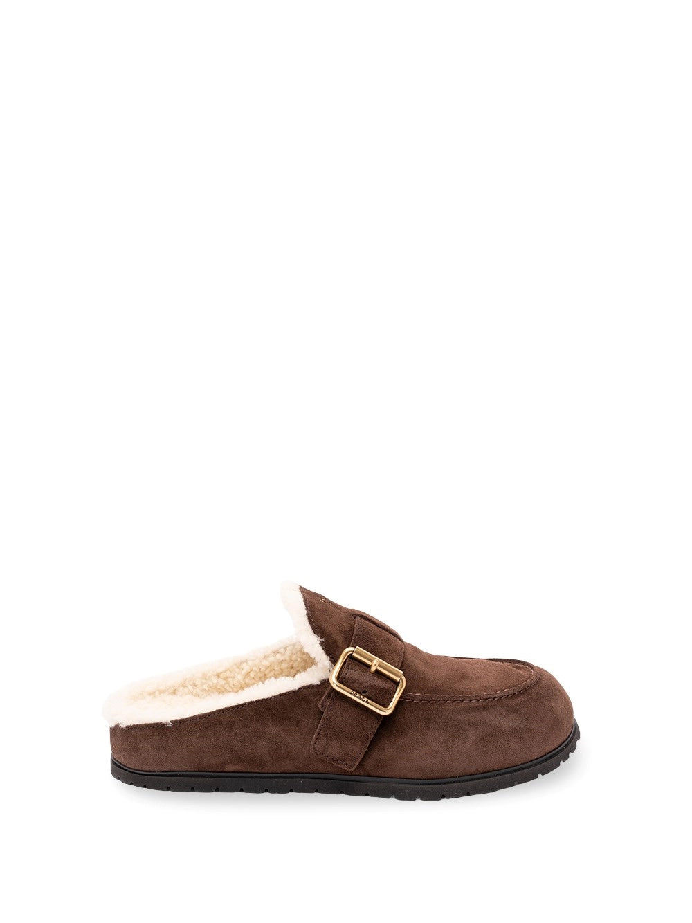 Prada Women Suede And Shearling Mules