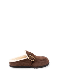 Prada Women Suede And Shearling Mules