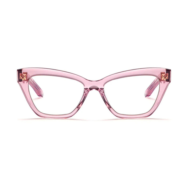 Valentino Eyeglasses Cat Eye Full Rim, Havana Frame and Clear Demo Lens Lens VLX-140B