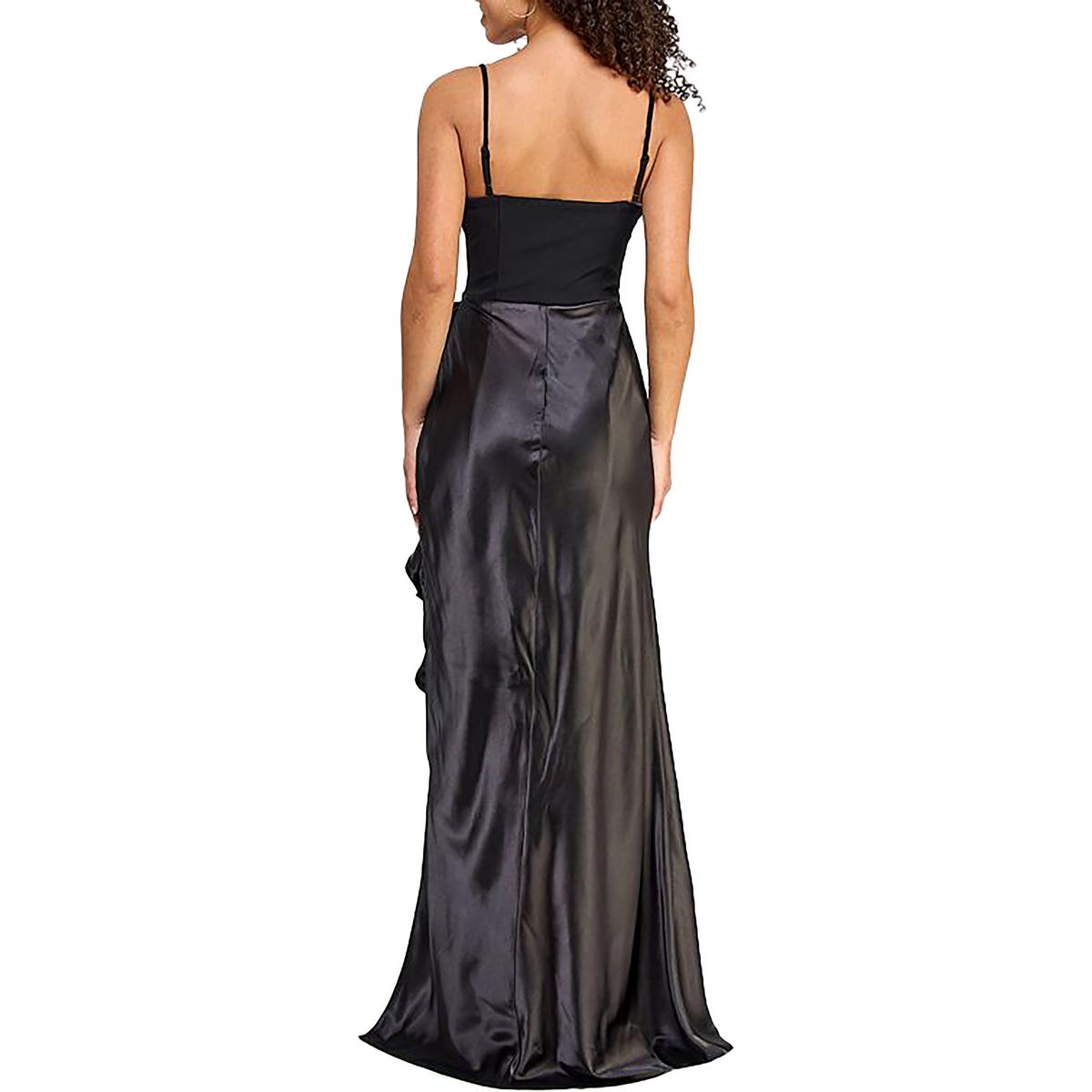Juniors Womens Mixed Media Polyester Maxi Dress