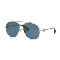 Roberto Cavalli Sunglasses Aviator Full Rim, Palladium Frame and Blue Lens SRC008V0579