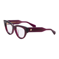Valentino Eyeglasses Square Full Rim, Crystal Burgundy Frame and Clear Demo Lens Lens VLX-125B