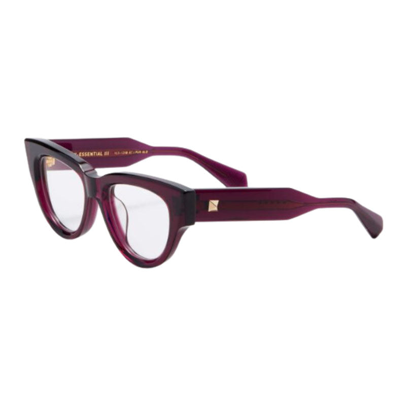 Valentino Eyeglasses Square Full Rim, Crystal Burgundy Frame and Clear Demo Lens Lens VLX-125B