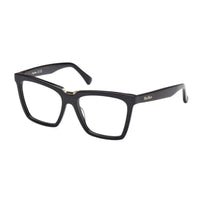 Max Mara Max Mara Eyeglasses Square Full Rim, Shiny Black Frame and Clear Demo Lenses Lens MM5111001