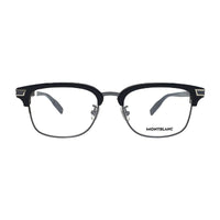 Montblanc Eyeglasses Rectangle Full Rim, Shiny Black Frame and Clear Demo Lens Lens MB0043O001