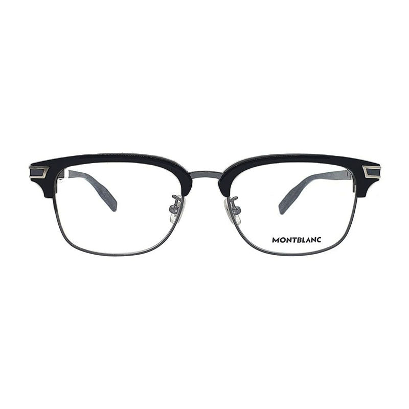 Montblanc Eyeglasses Rectangle Full Rim, Shiny Black Frame and Clear Demo Lens Lens MB0043O001