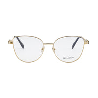 Salvatore Ferragamo Eyeglasses Butterfly Full Rim, Gold Frame and Clear Demo Lens Lens SF2240751