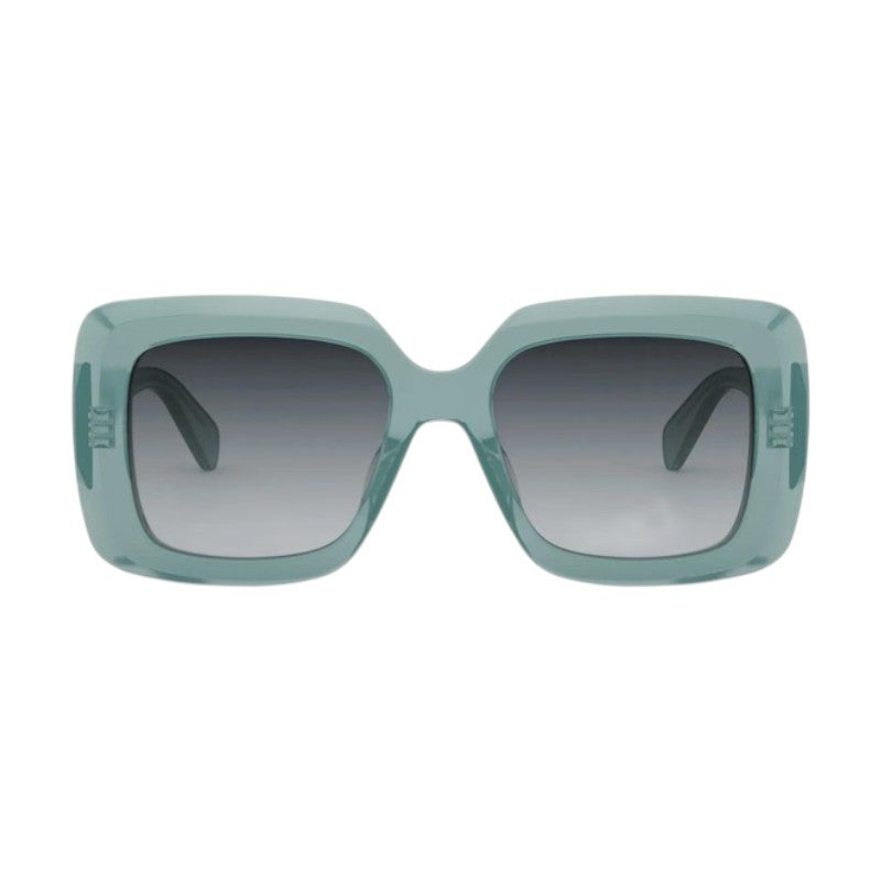 Celine Sunglasses Square Full Rim, Shiny Orange Frame and Brown Gradient Lens CL40263I42F
