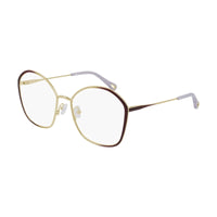 Chloe Chloe Eyeglasses Butterfly Full Rim, Bordeaux/Gold Frame and Clear Demo Lenses Lens CH0017OA004