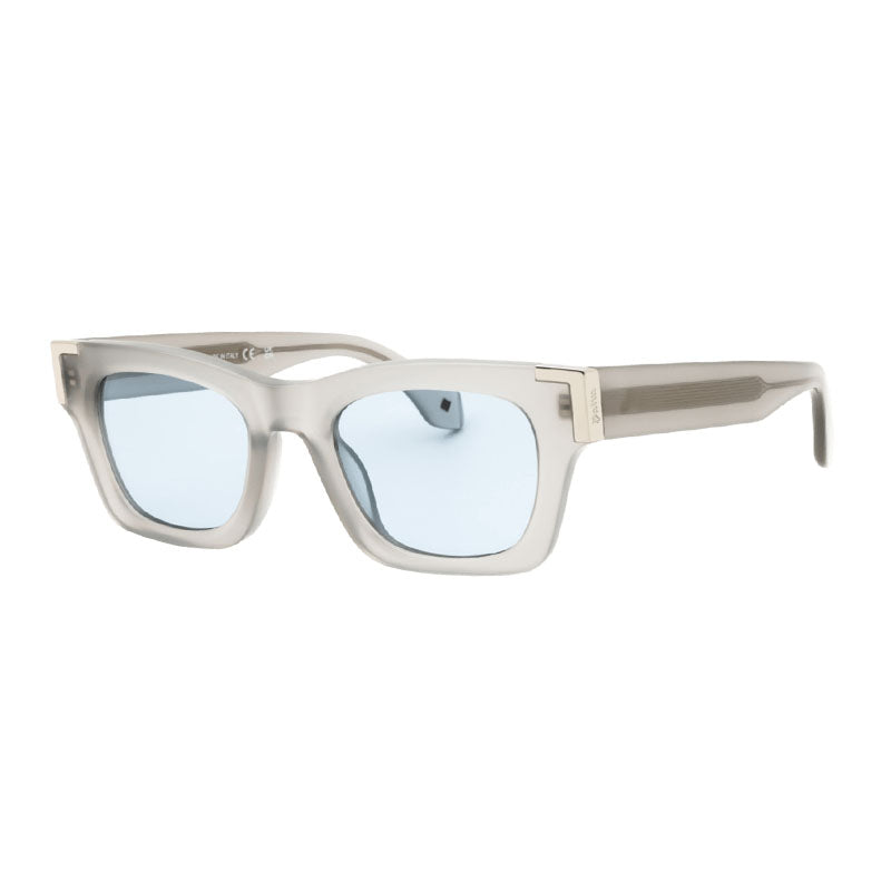 Palm Angels Sunglasses Cat Eye Full Rim, Grey Frame and Light Blue Lens PERI101WESTPORT0940