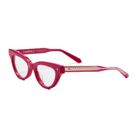 Valentino Eyeglasses Cat Eye Full Rim, Shiny Black Frame and Clear Demo Lens Lens VLX-124A