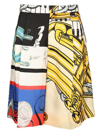 Celine Women Printed Silk Twill Shorts